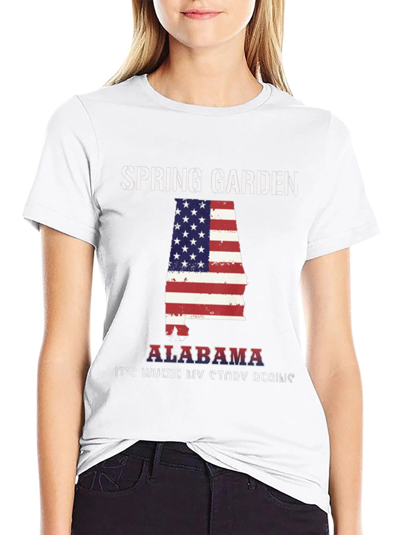 Spring Garden Alabama USA Flag T-Shirt