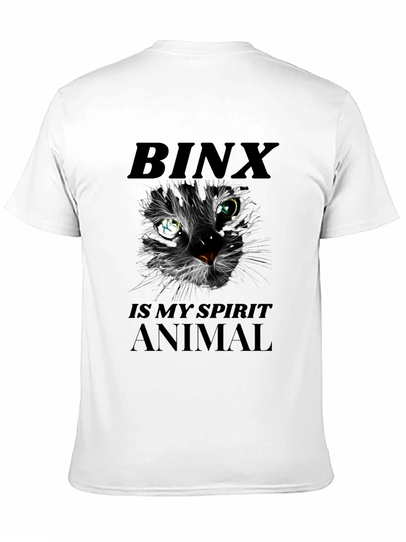 Binx Cat Spirit Animal Graphic T-Shirt - Black