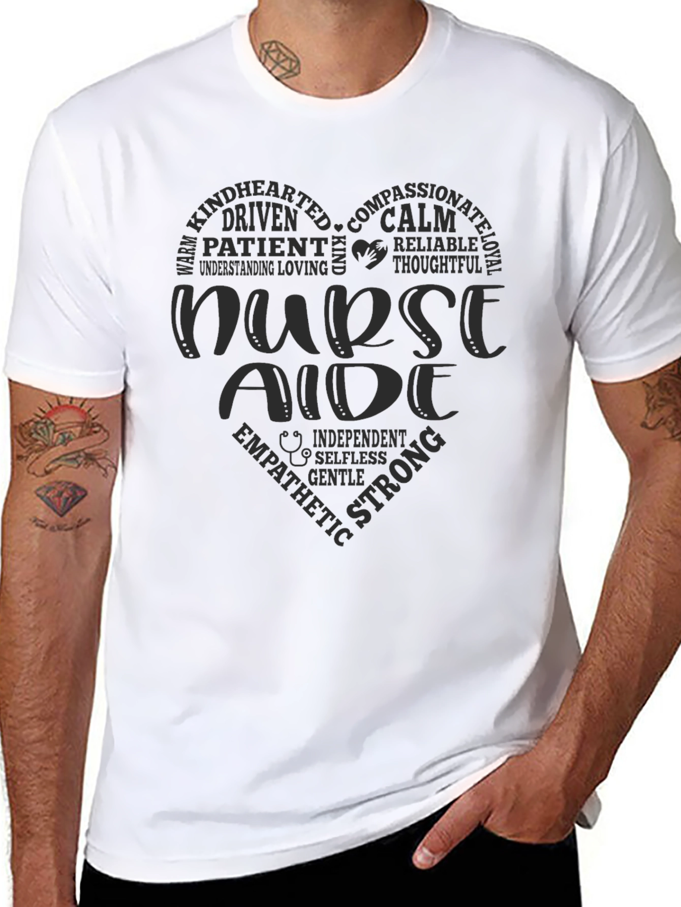 Nurse Aide Heart Word Art T-Shirt