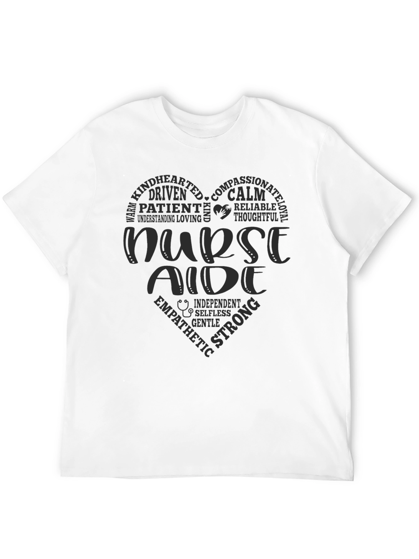 Nurse Aide Heart Word Art T-Shirt