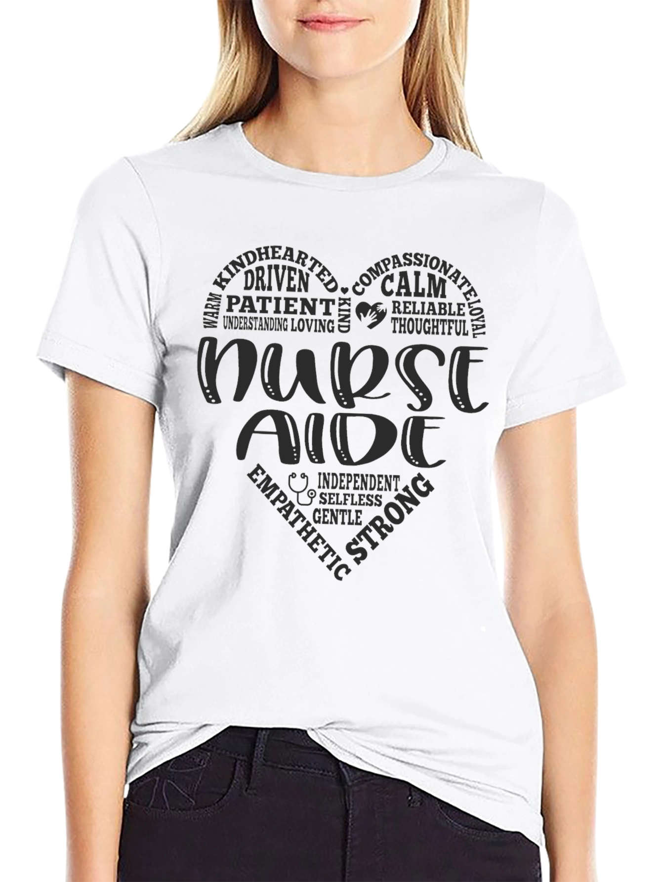 Nurse Aide Heart Word Art T-Shirt
