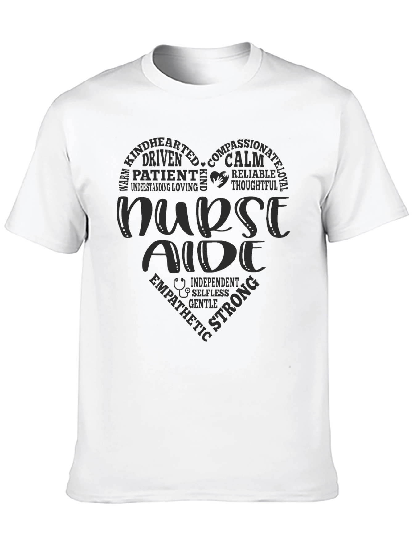 Nurse Aide Heart Word Art T-Shirt