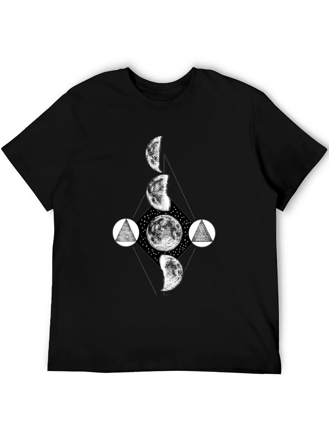Celestial Moon Phase Graphic T-Shirt - Modern Design