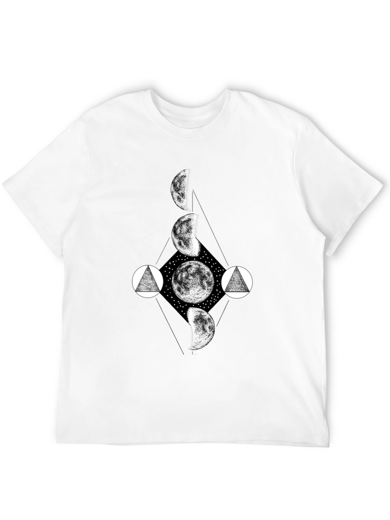 Celestial Moon Phase Graphic T-Shirt - Modern Design