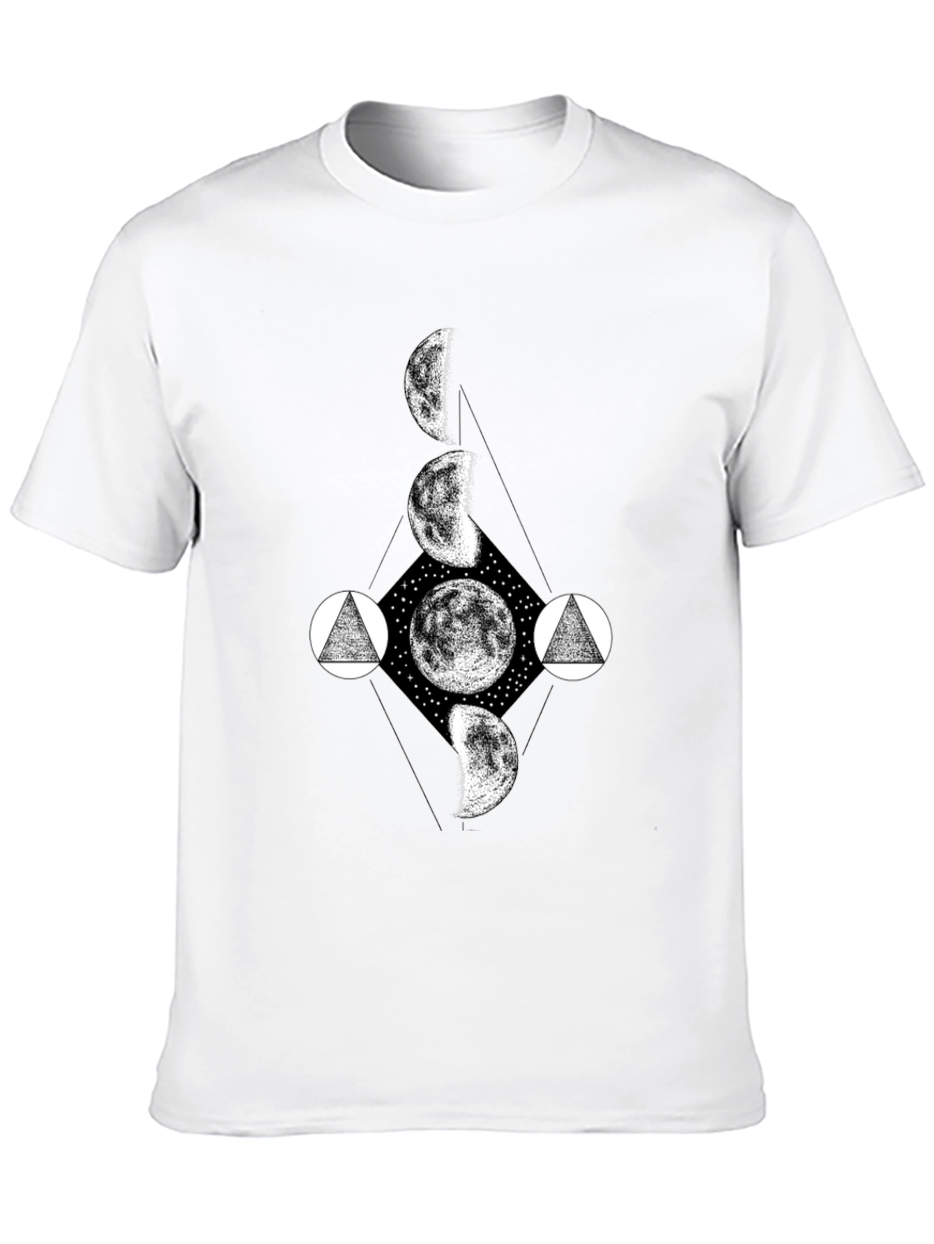 Celestial Moon Phase Graphic T-Shirt - Modern Design