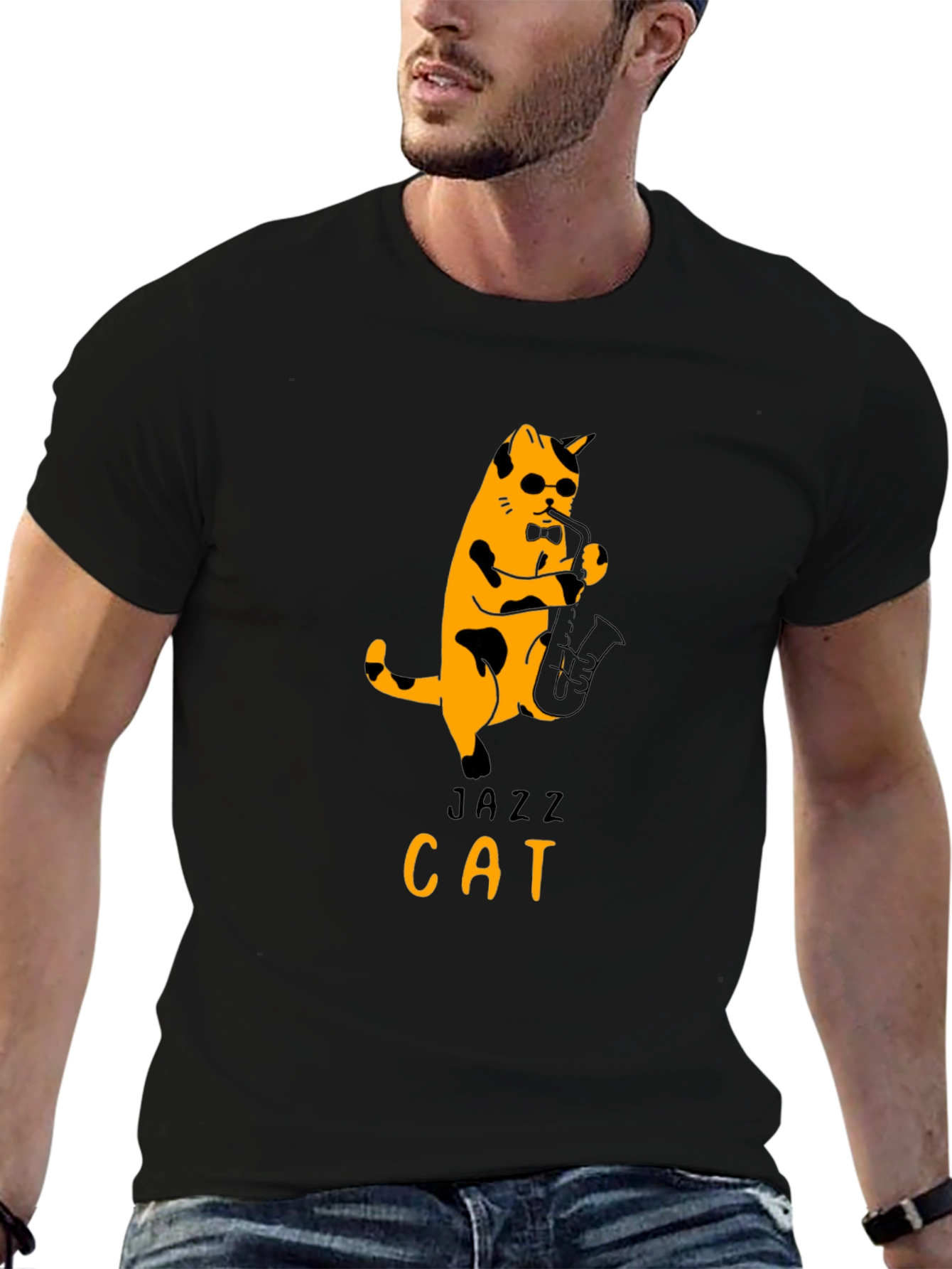 Jazz Cat Graphic T-Shirt - Cool & Unique!