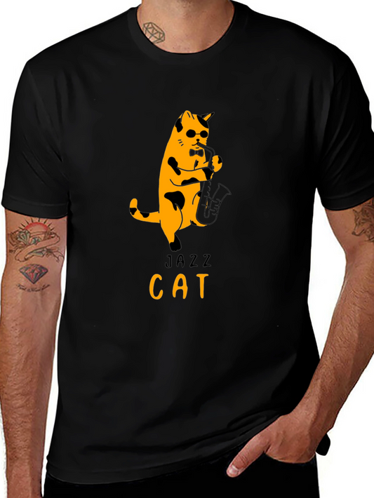 Jazz Cat Graphic T-Shirt - Cool & Unique!