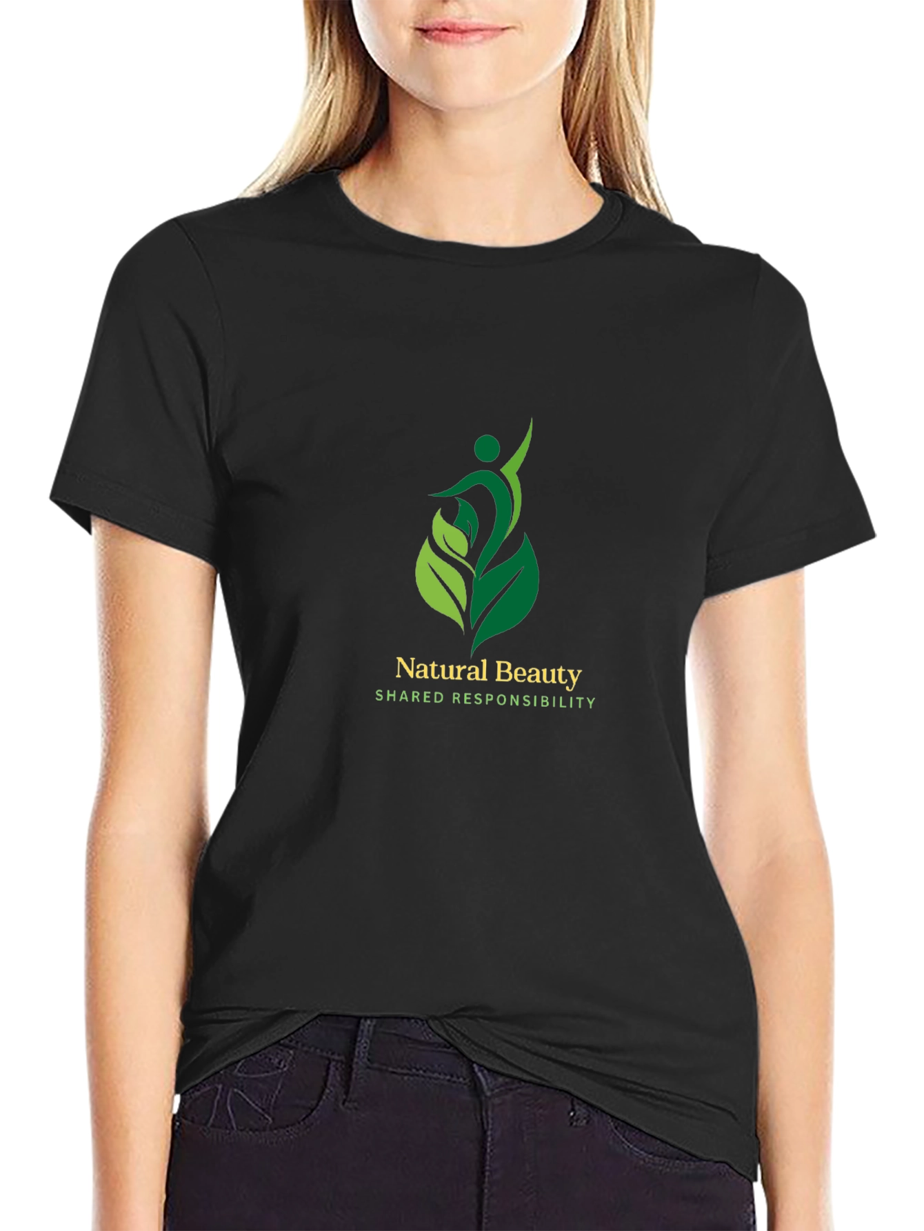 Nature Beauty Graphic Tee - Black