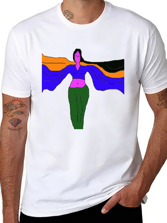Abstract Woman Graphic Black T-Shirt