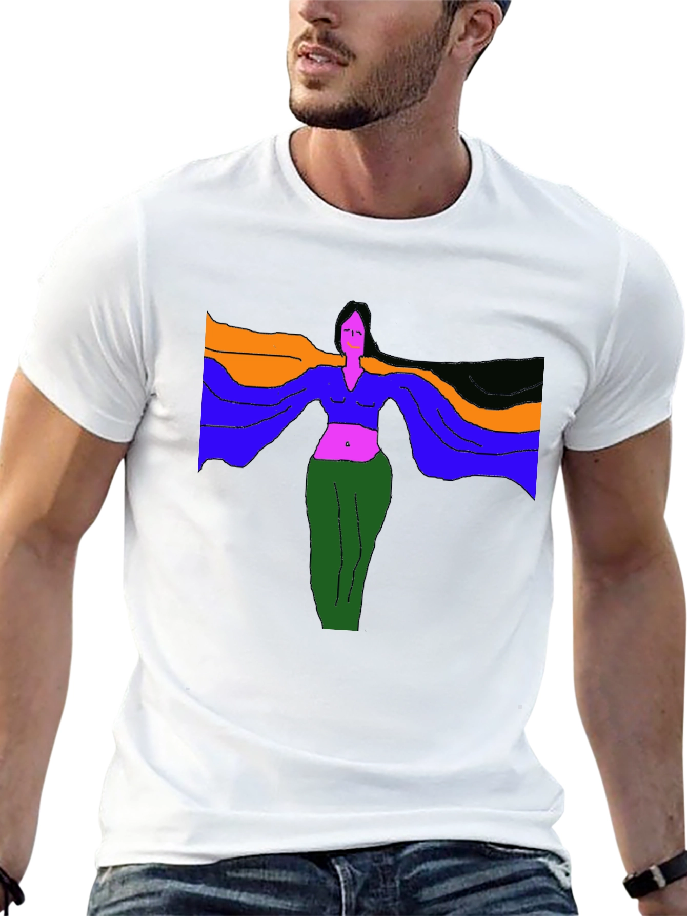 Abstract Woman Graphic Black T-Shirt