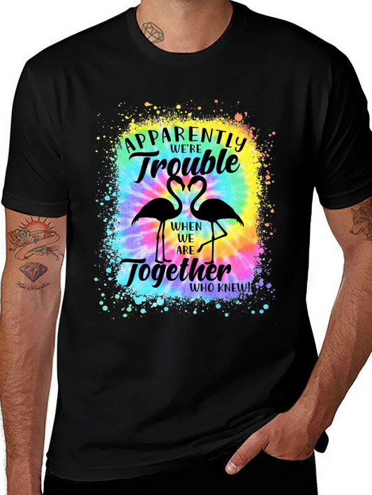 Couples Trouble Flamingo Tie Dye T-Shirt