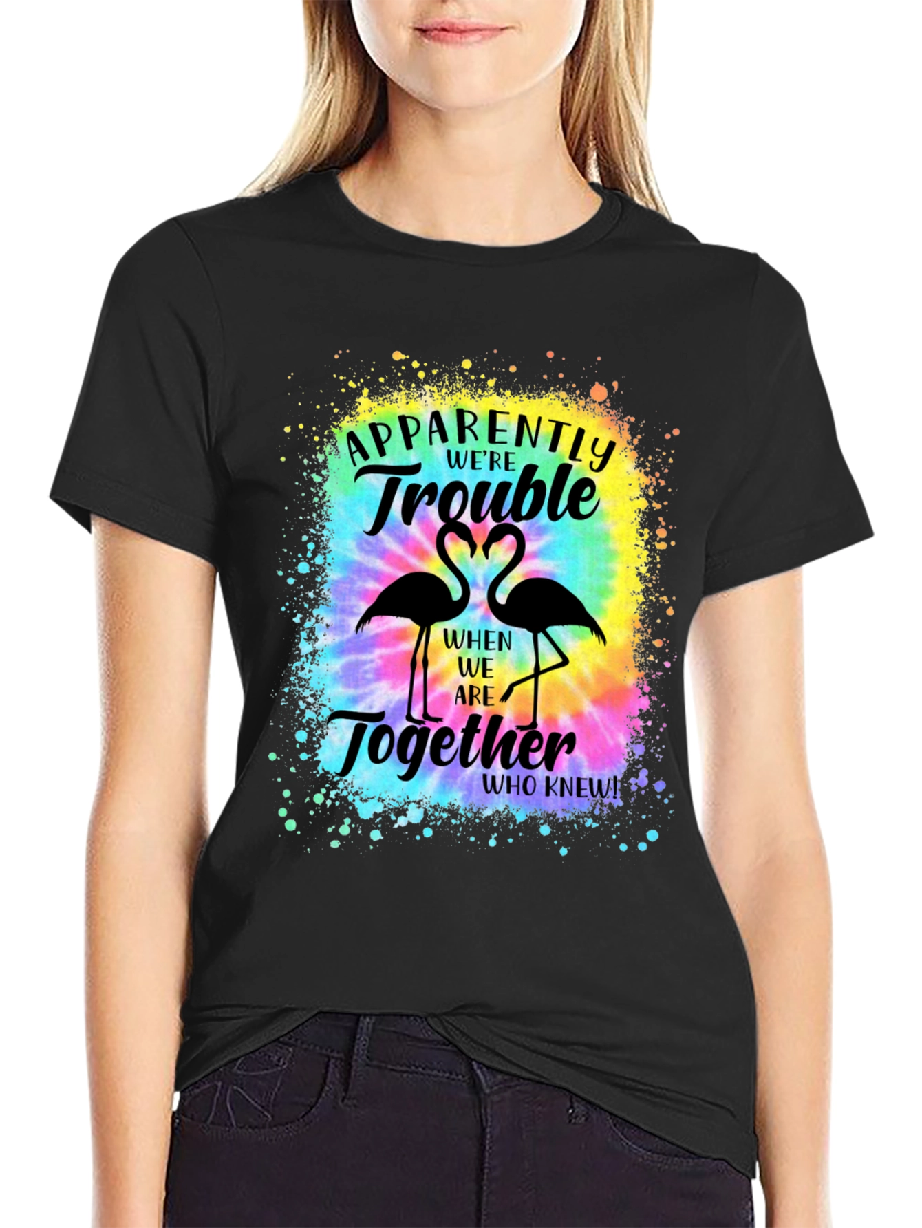 Couples Trouble Flamingo Tie Dye T-Shirt