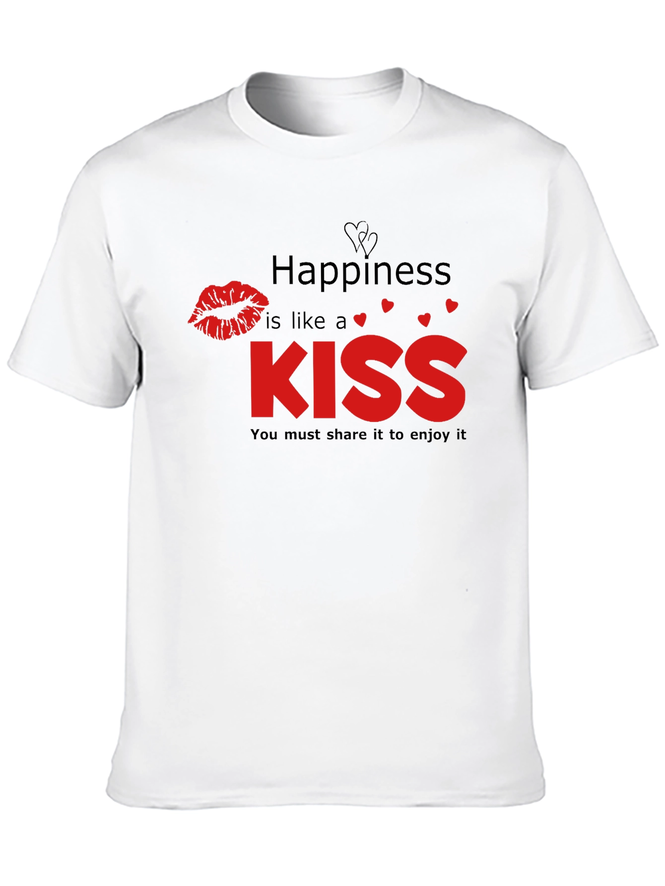 Happiness Kiss Graphic Tee - Black