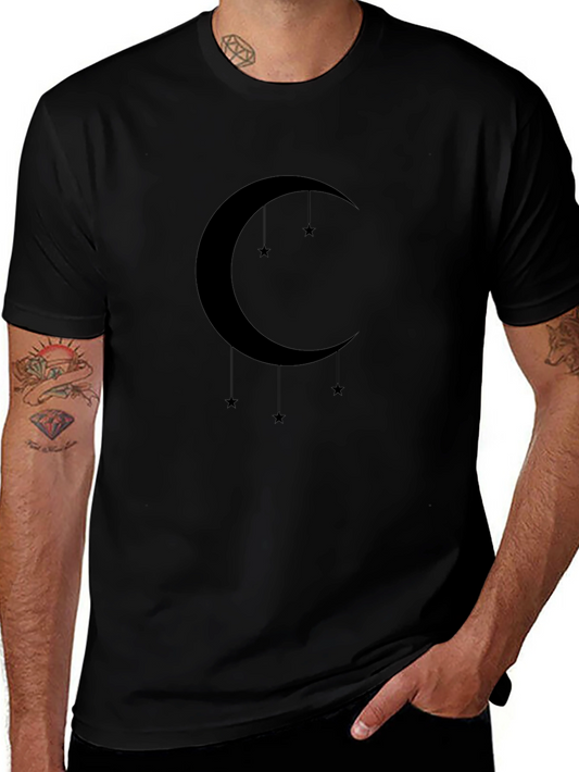 Black Moon & Stars Graphic Tee - Stylish Casual Wear