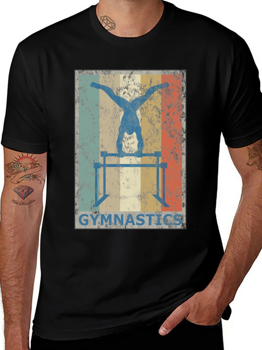 Vintage Gymnastics Graphic Tee - Black