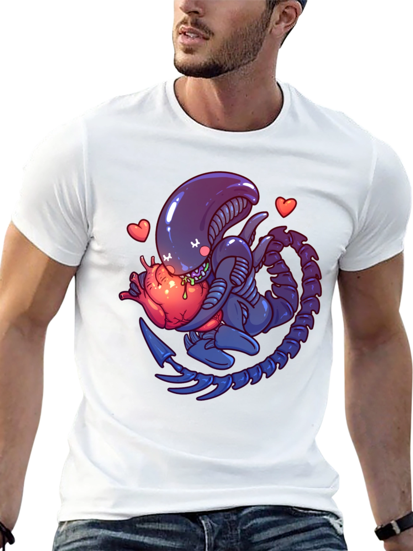 Alien Heart T-Shirt - Sci-Fi Love Tee