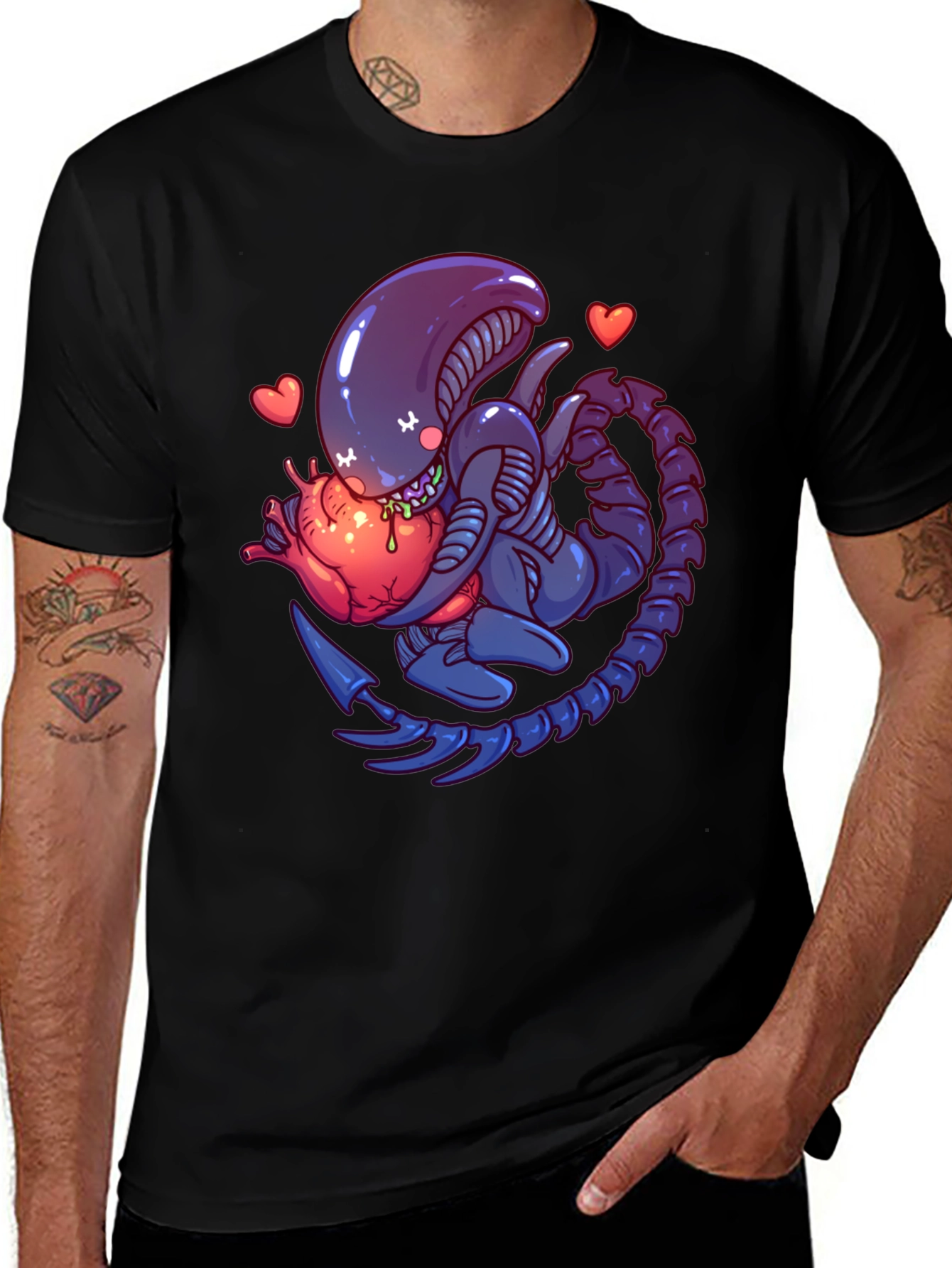 Alien Heart T-Shirt - Sci-Fi Love Tee