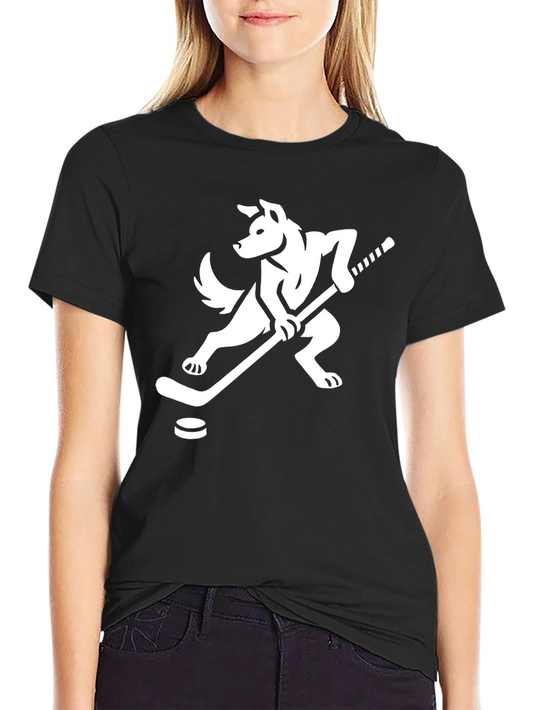 Hockey Dog Graphic Tee - Sporty Mens T-Shirt