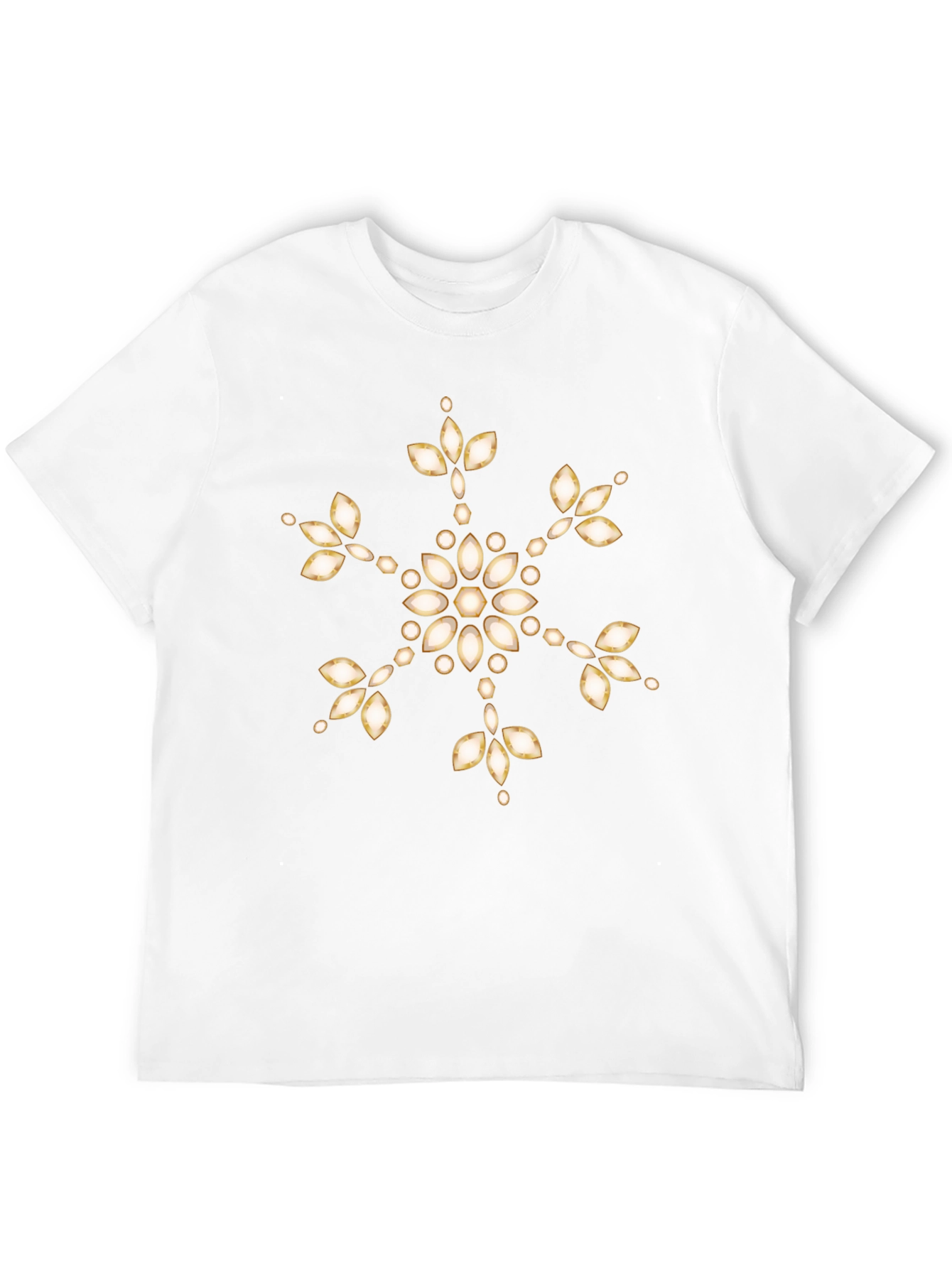 Elegant Snowflake Graphic Tee - Black Casual Shirt