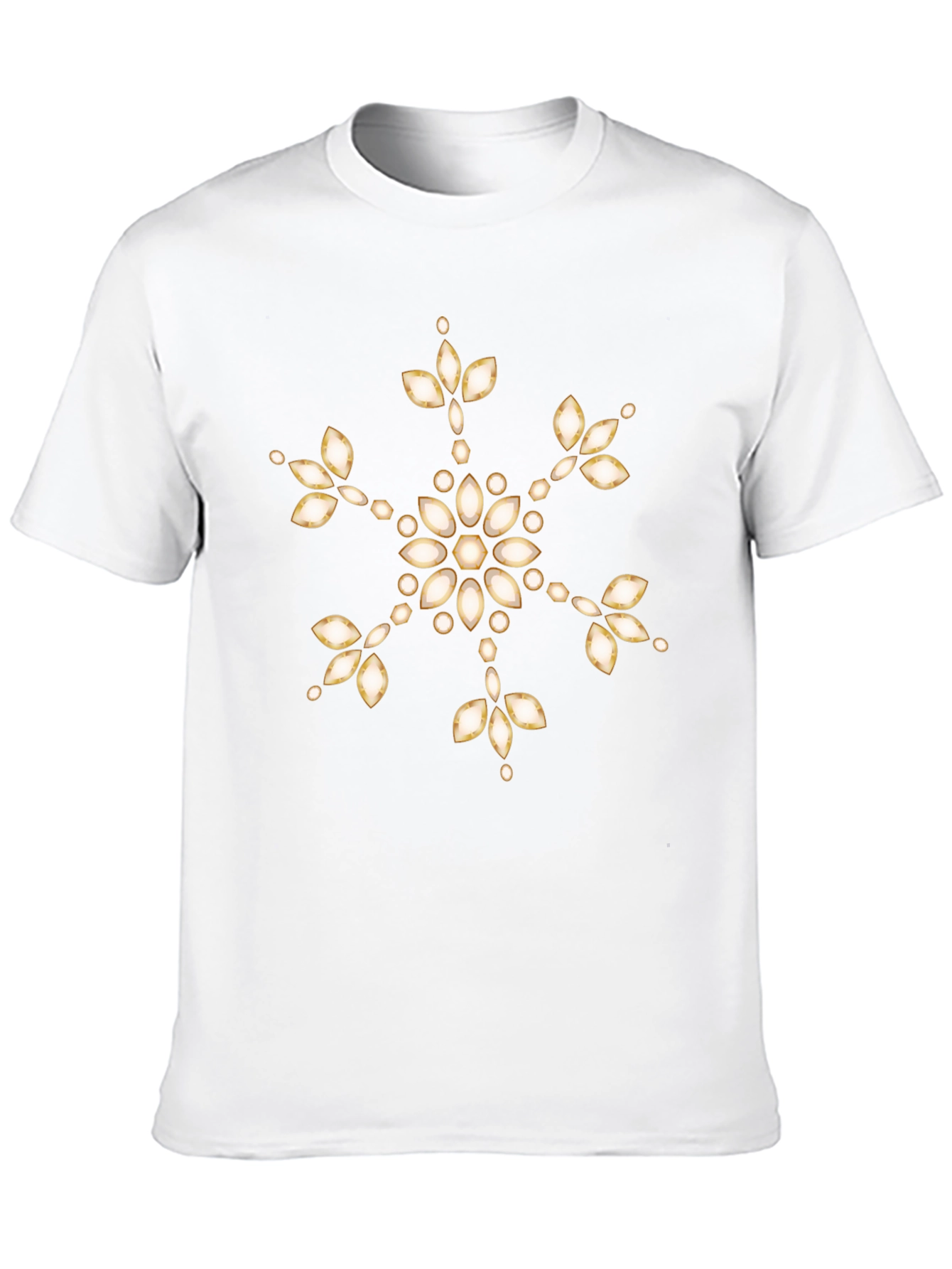 Elegant Snowflake Graphic Tee - Black Casual Shirt