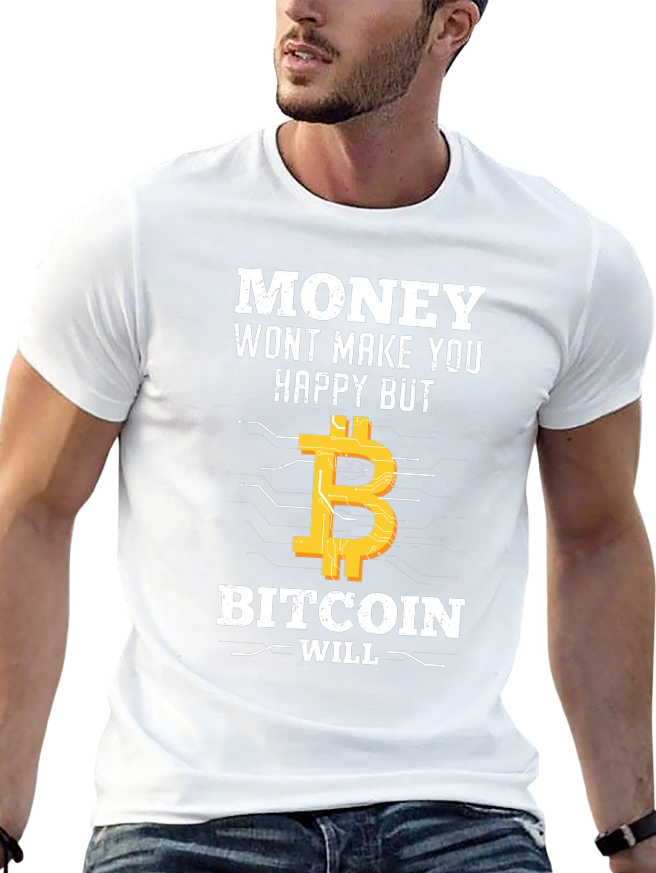 Bitcoin T-Shirt: Money Cant Buy Happiness?