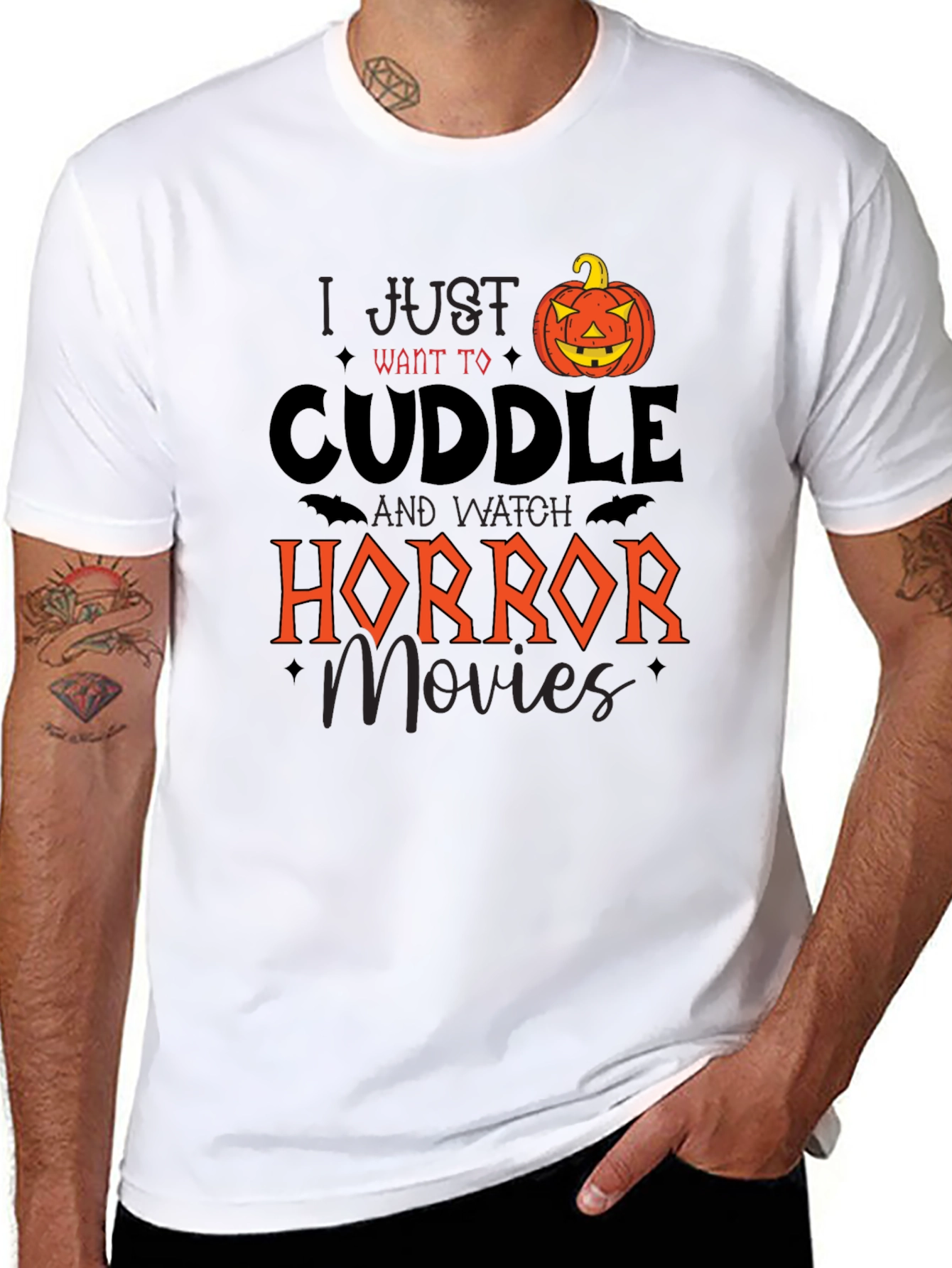 Cuddle Horror Movie Pumpkin Graphic Tee