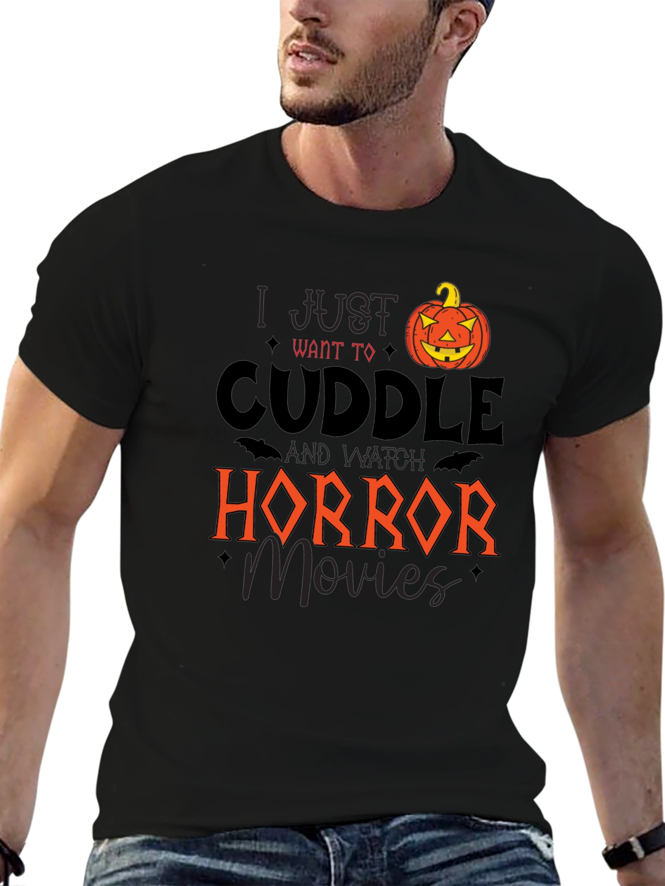 Cuddle Horror Movie Pumpkin Graphic Tee
