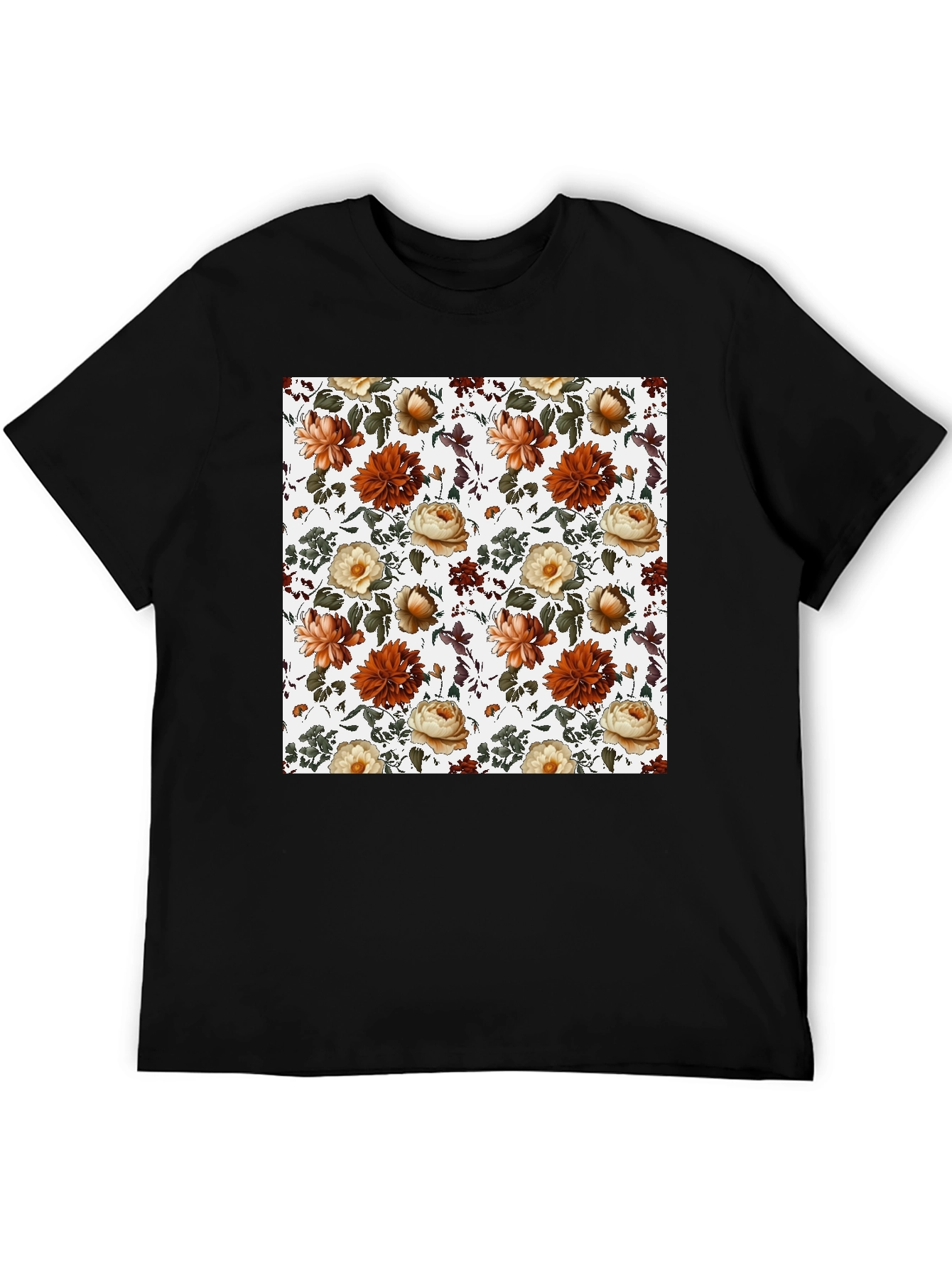 Floral Print Crew Neck T-Shirt