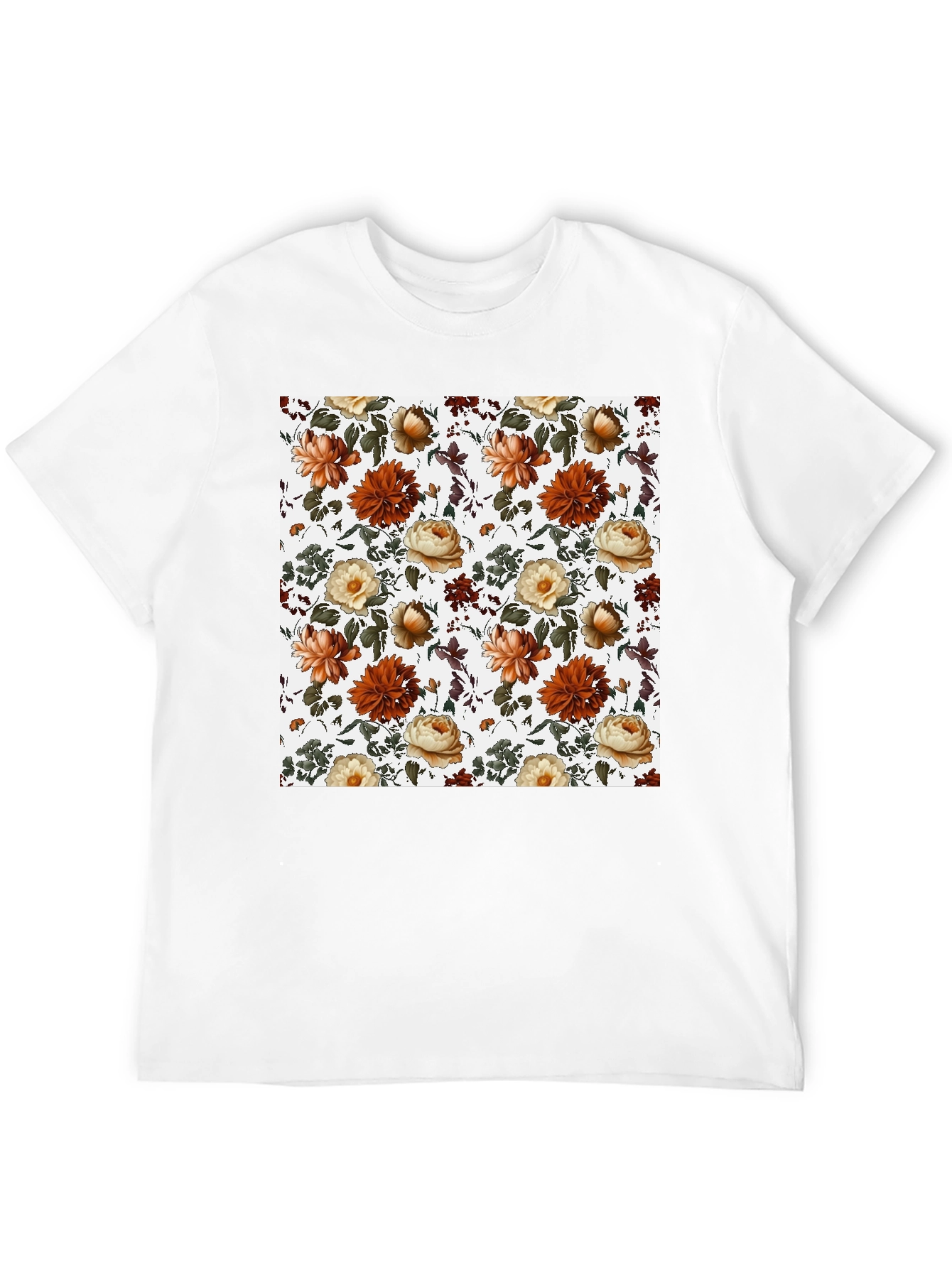 Floral Print Crew Neck T-Shirt