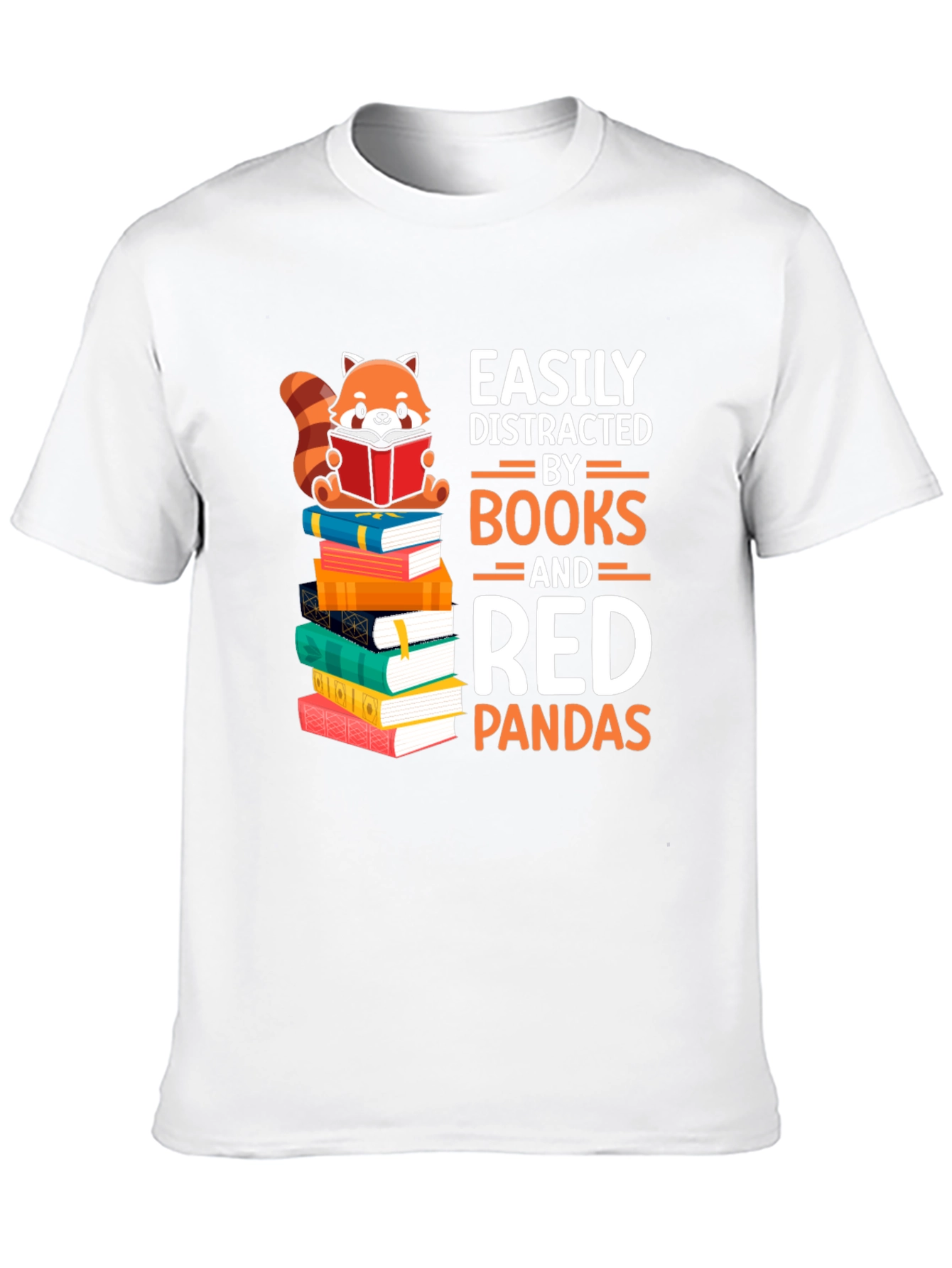 Easily Distracted by Books and Red Pandas T-Shirt