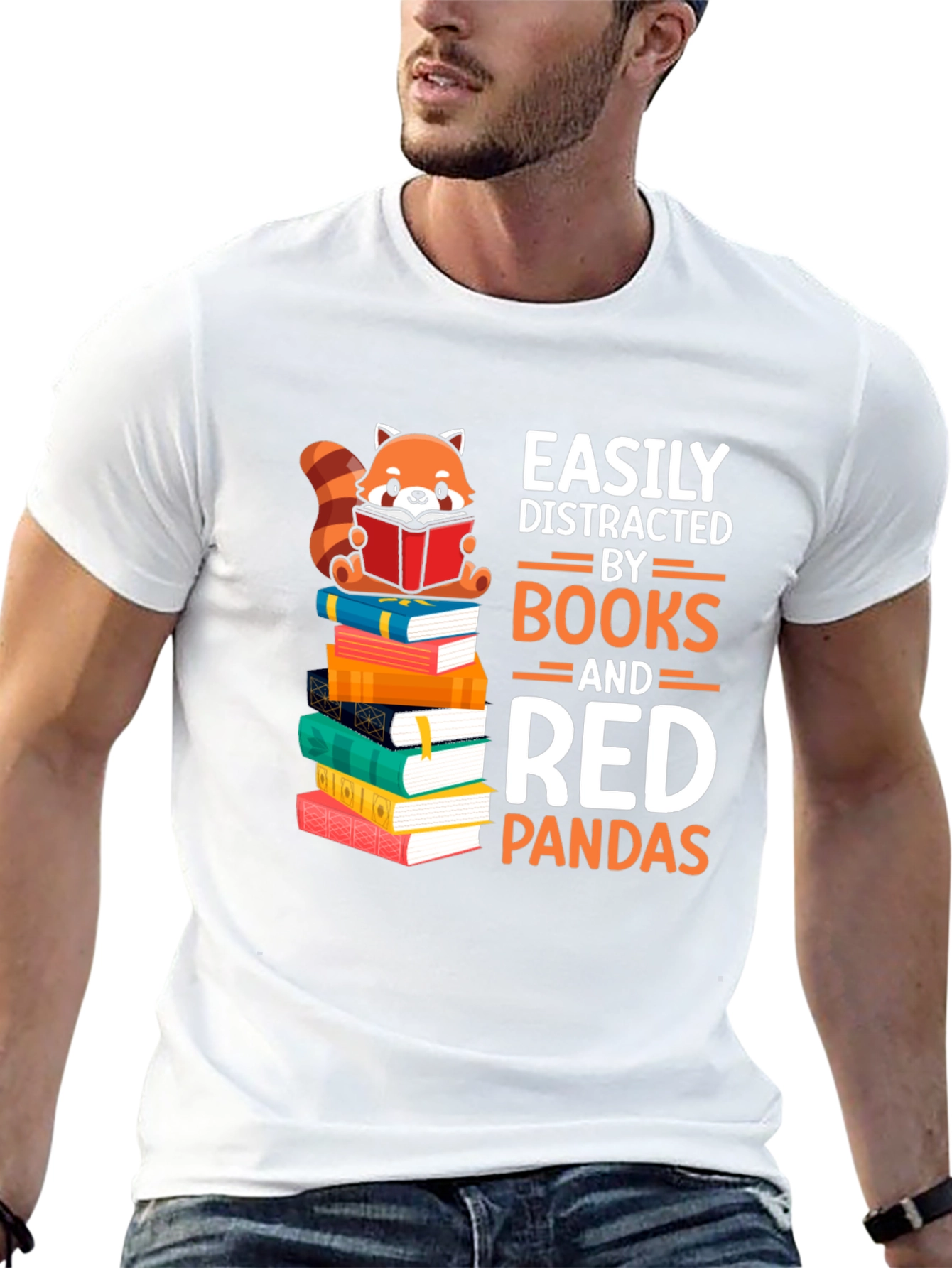 Easily Distracted by Books and Red Pandas T-Shirt
