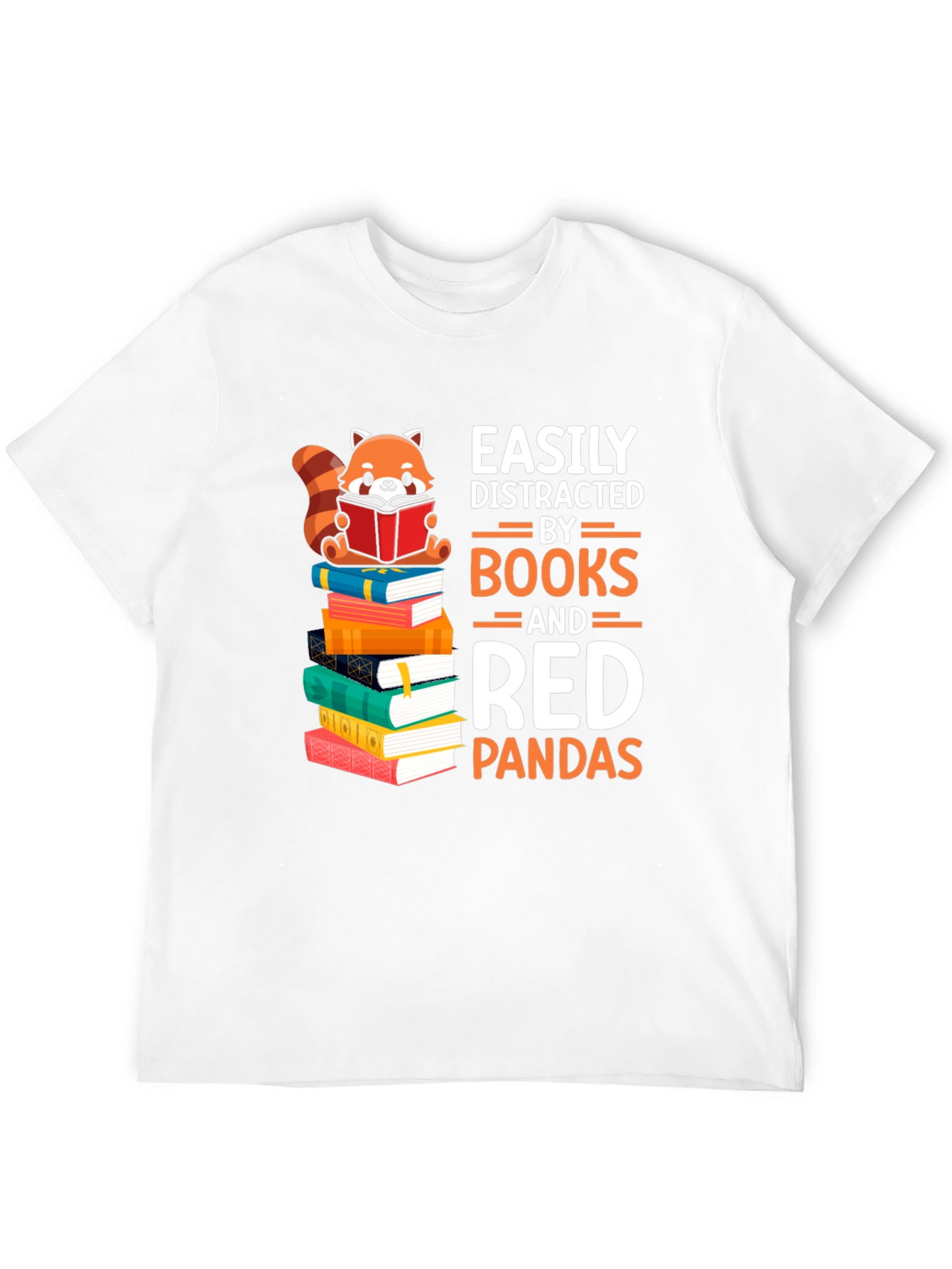 Easily Distracted by Books and Red Pandas T-Shirt
