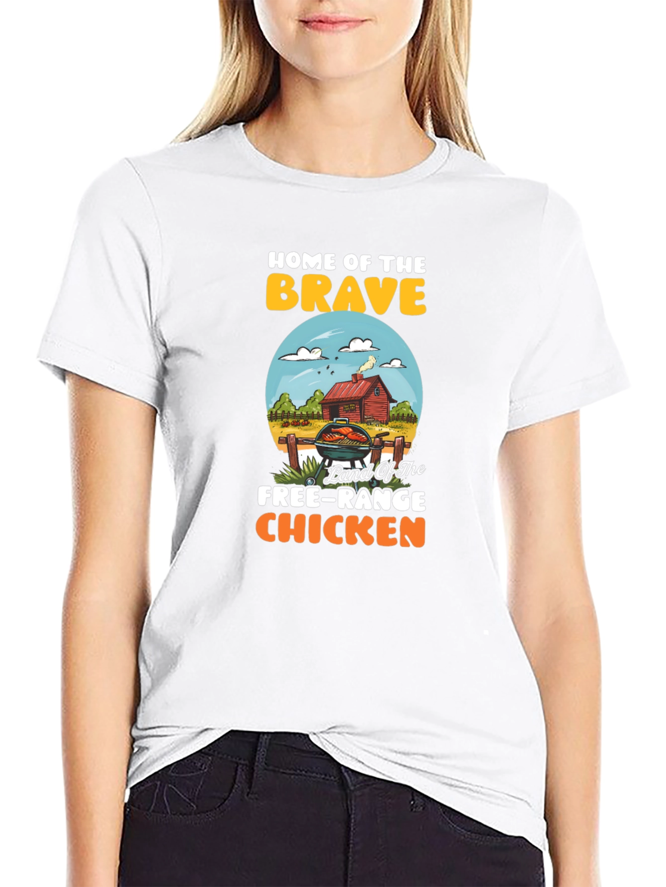 Home of the Brave Free-Range Chicken T-Shirt