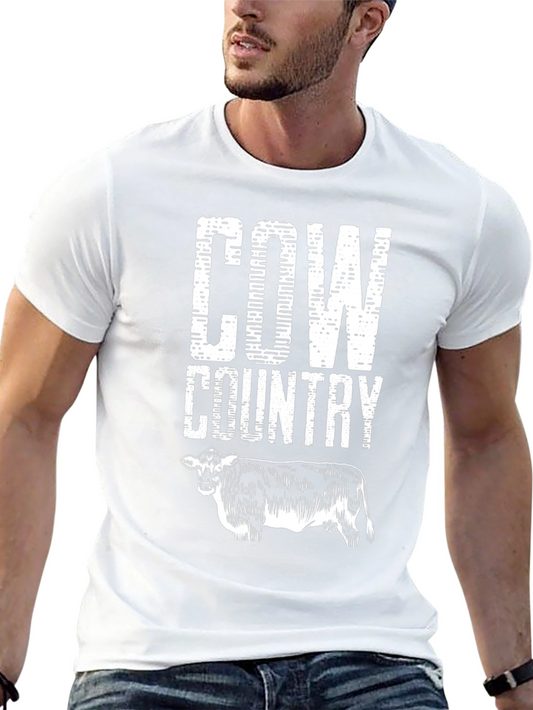 Cow Country Graphic Tee - Black Cotton T-Shirt