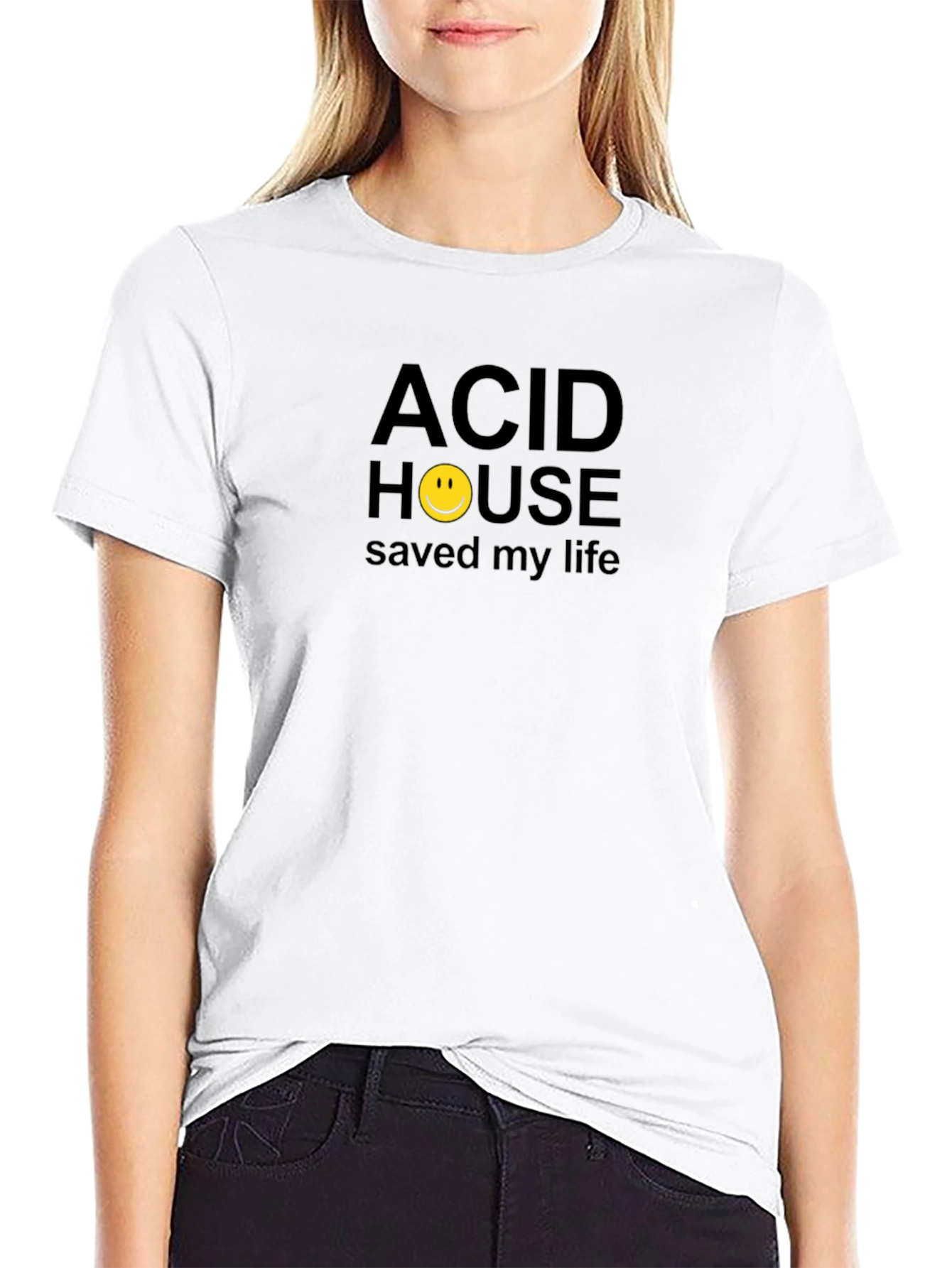 Acid House Saved My Life Graphic Tee - Black