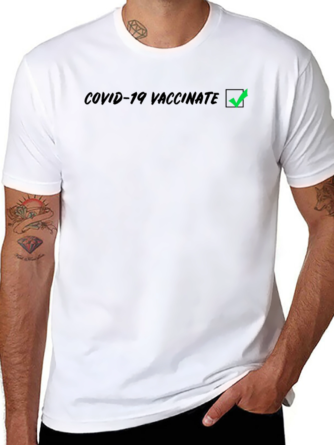 COVID-19 Vaccinated Black T-Shirt