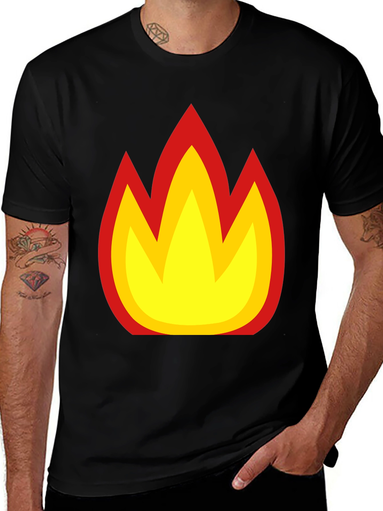 Flame Graphic Black T-Shirt - Bold & Stylish