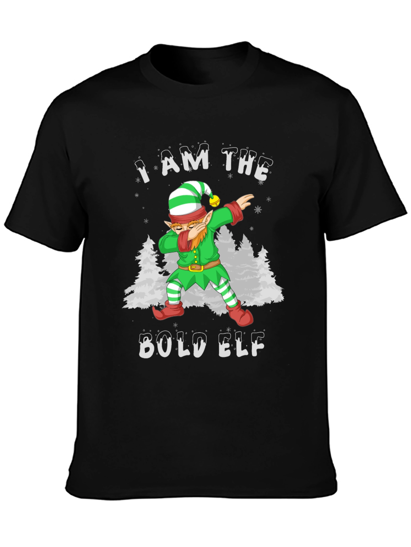 Bold Elf Dabbing Christmas T-Shirt - Holiday Fun