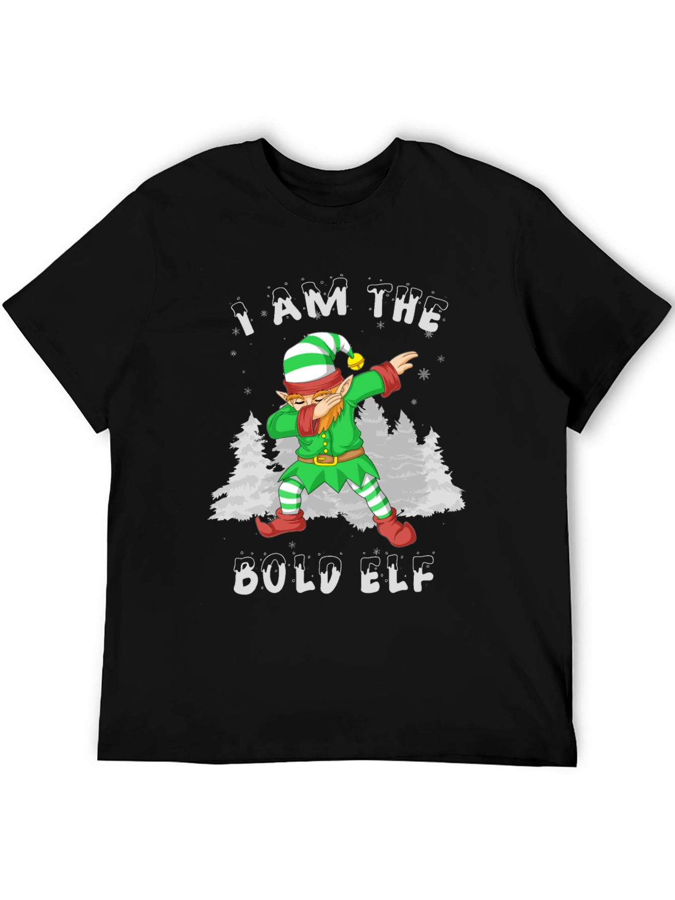 Bold Elf Dabbing Christmas T-Shirt - Holiday Fun