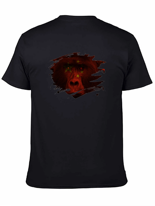 China Bear Graphic Tee - Cool Crew Neck T-Shirt