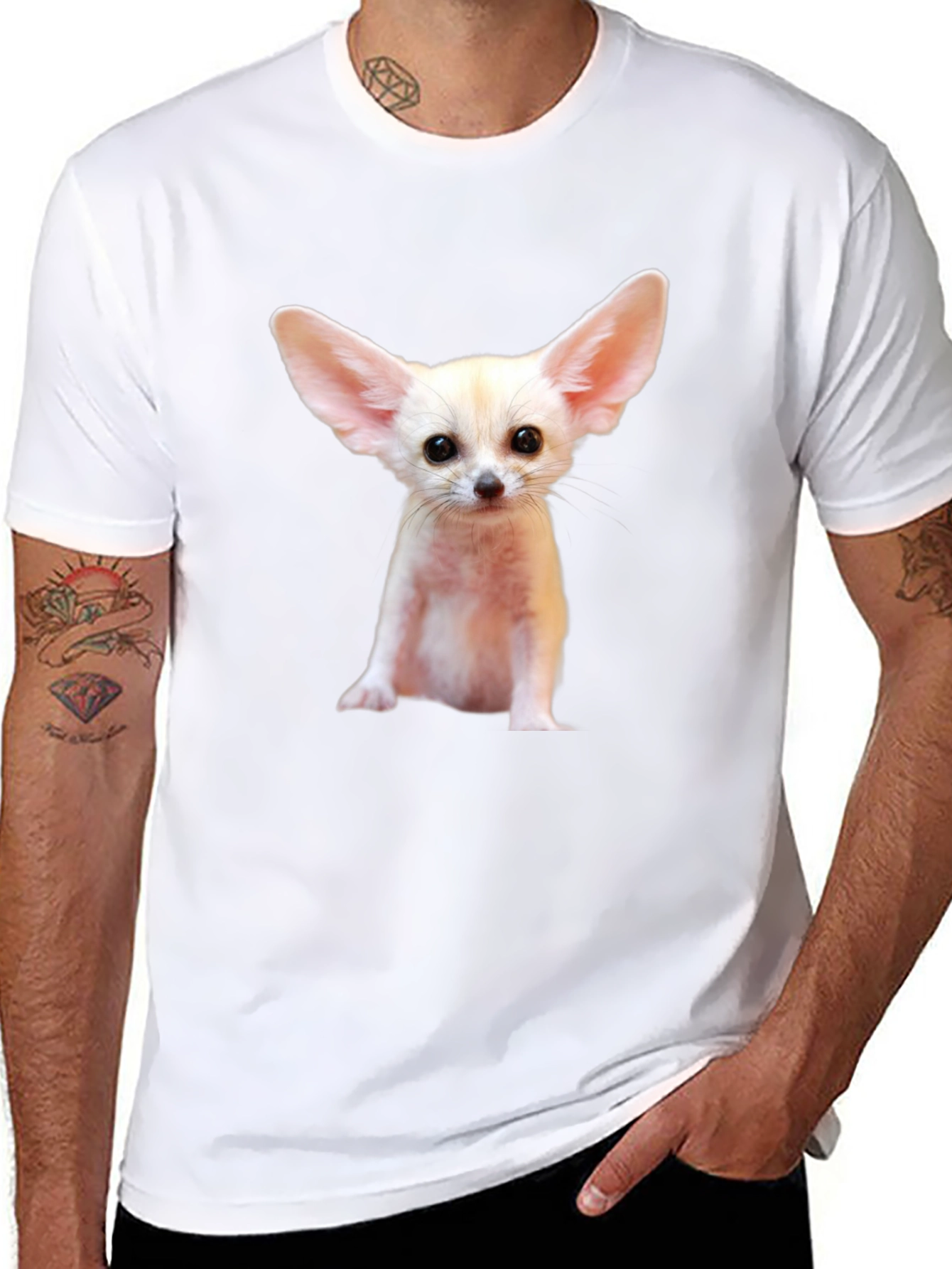 Fennec Fox Graphic Tee - Black Unisex T-Shirt