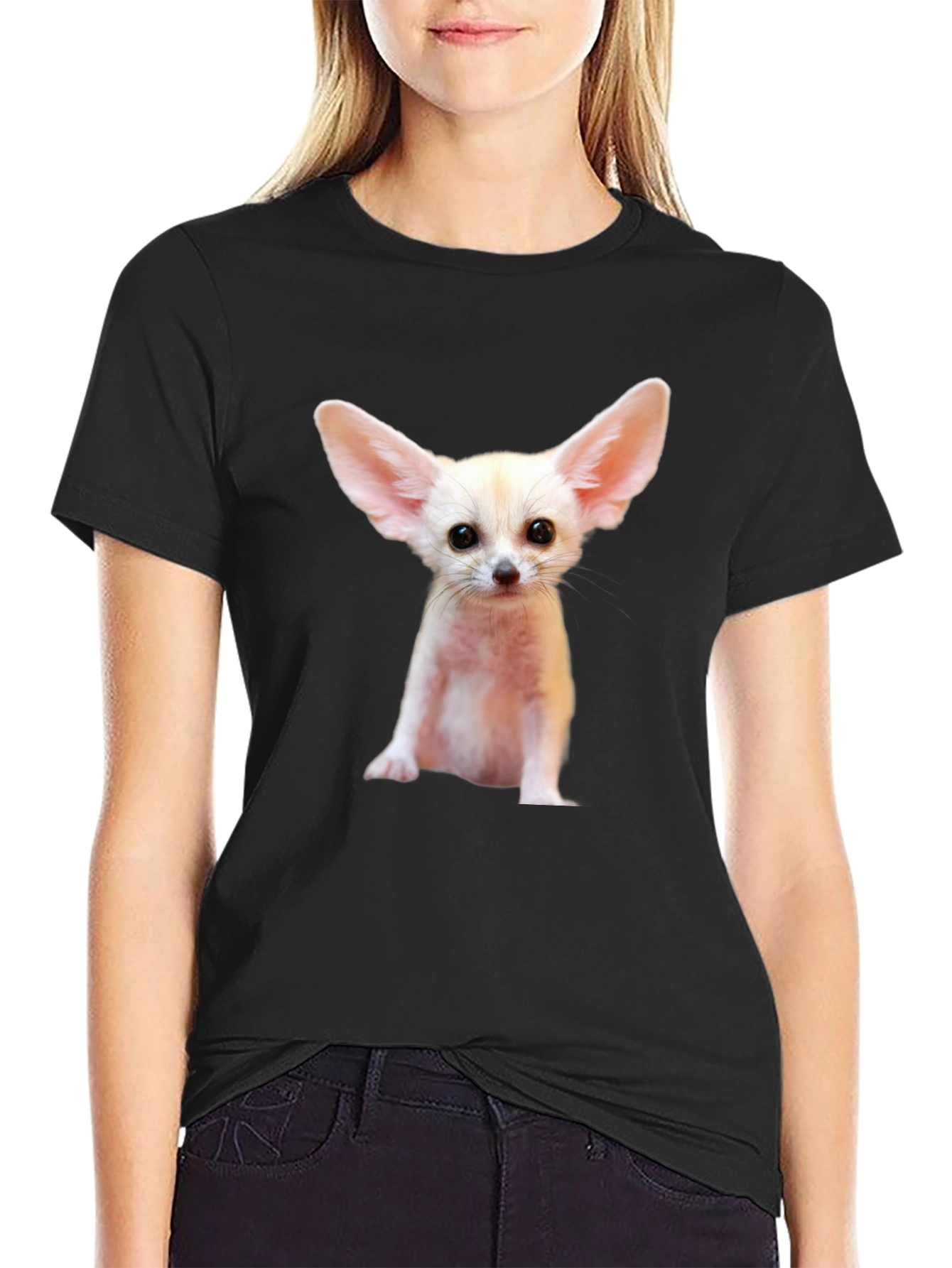 Fennec Fox Graphic Tee - Black Unisex T-Shirt