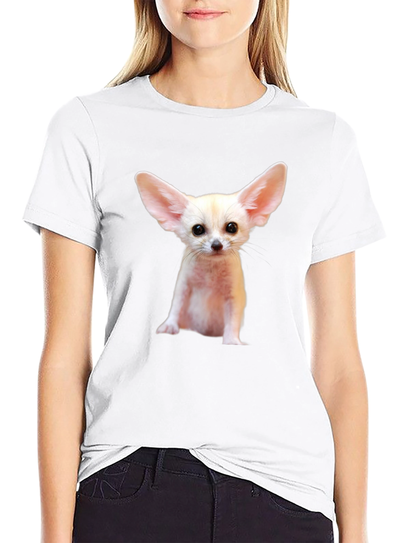 Fennec Fox Graphic Tee - Black Unisex T-Shirt