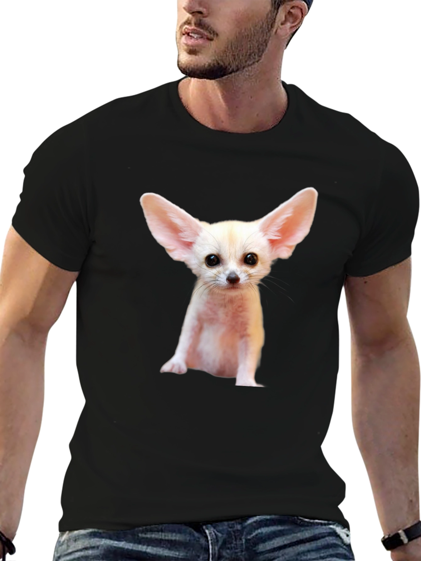 Fennec Fox Graphic Tee - Black Unisex T-Shirt