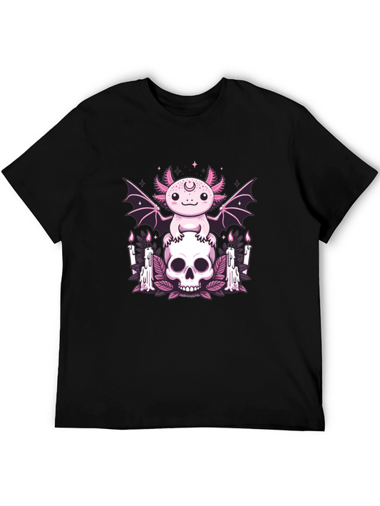 Gothic Axolotl Skull Tee - Emo Punk Cute Creepy Shirt
