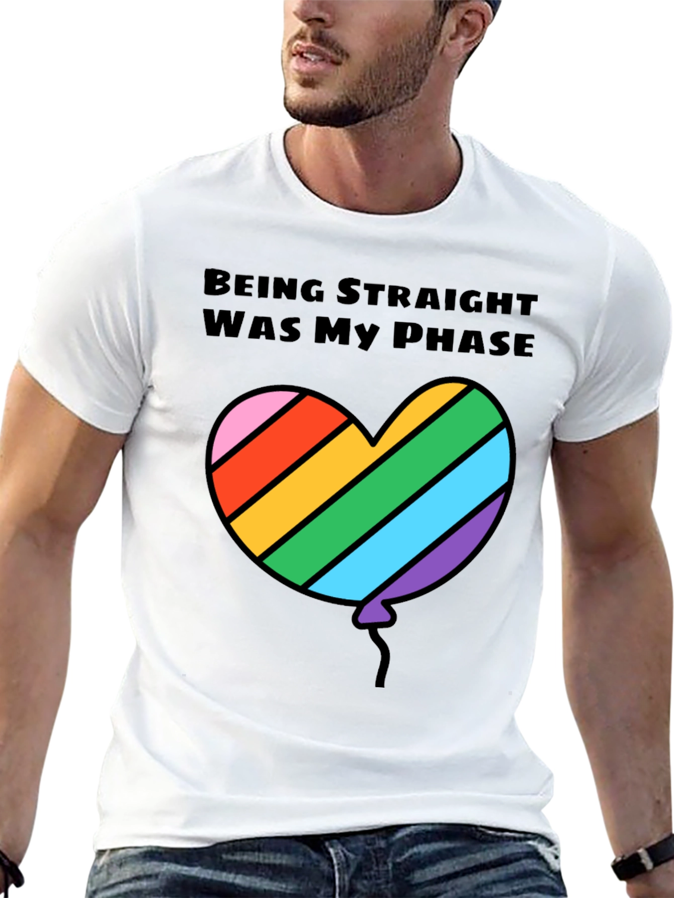 Gay Pride LGBTQ+ Rainbow Heart Balloon T-Shirt