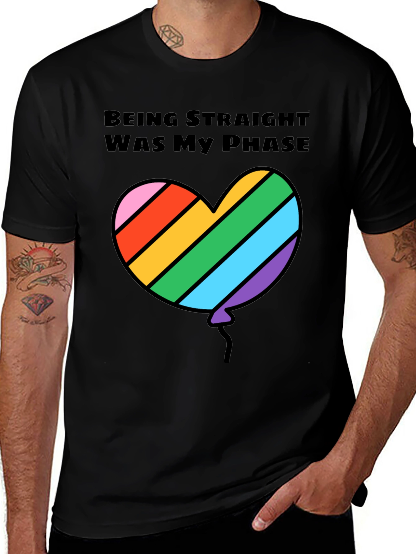 Gay Pride LGBTQ+ Rainbow Heart Balloon T-Shirt