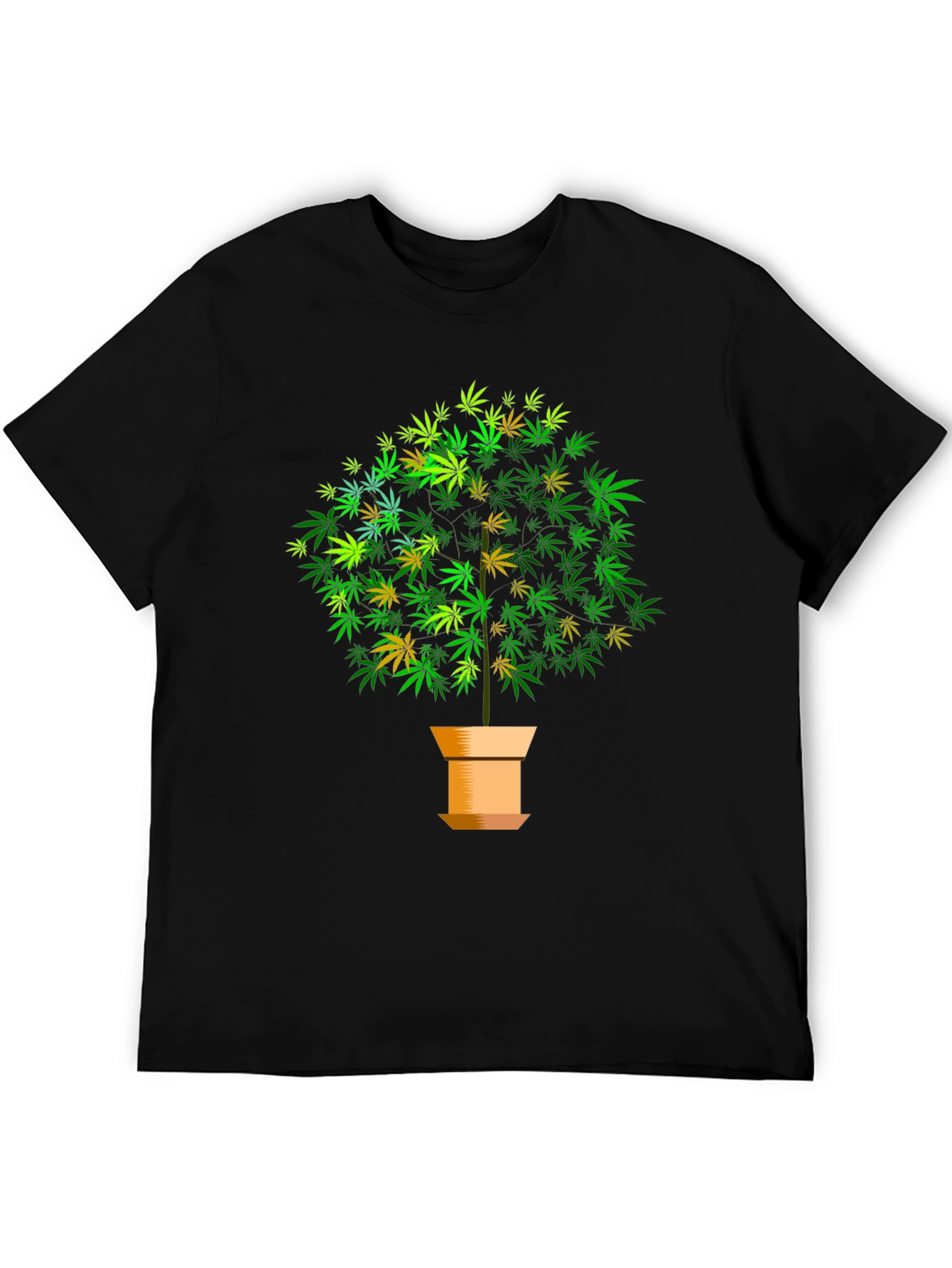 Marijuana Tree Graphic Black T-Shirt