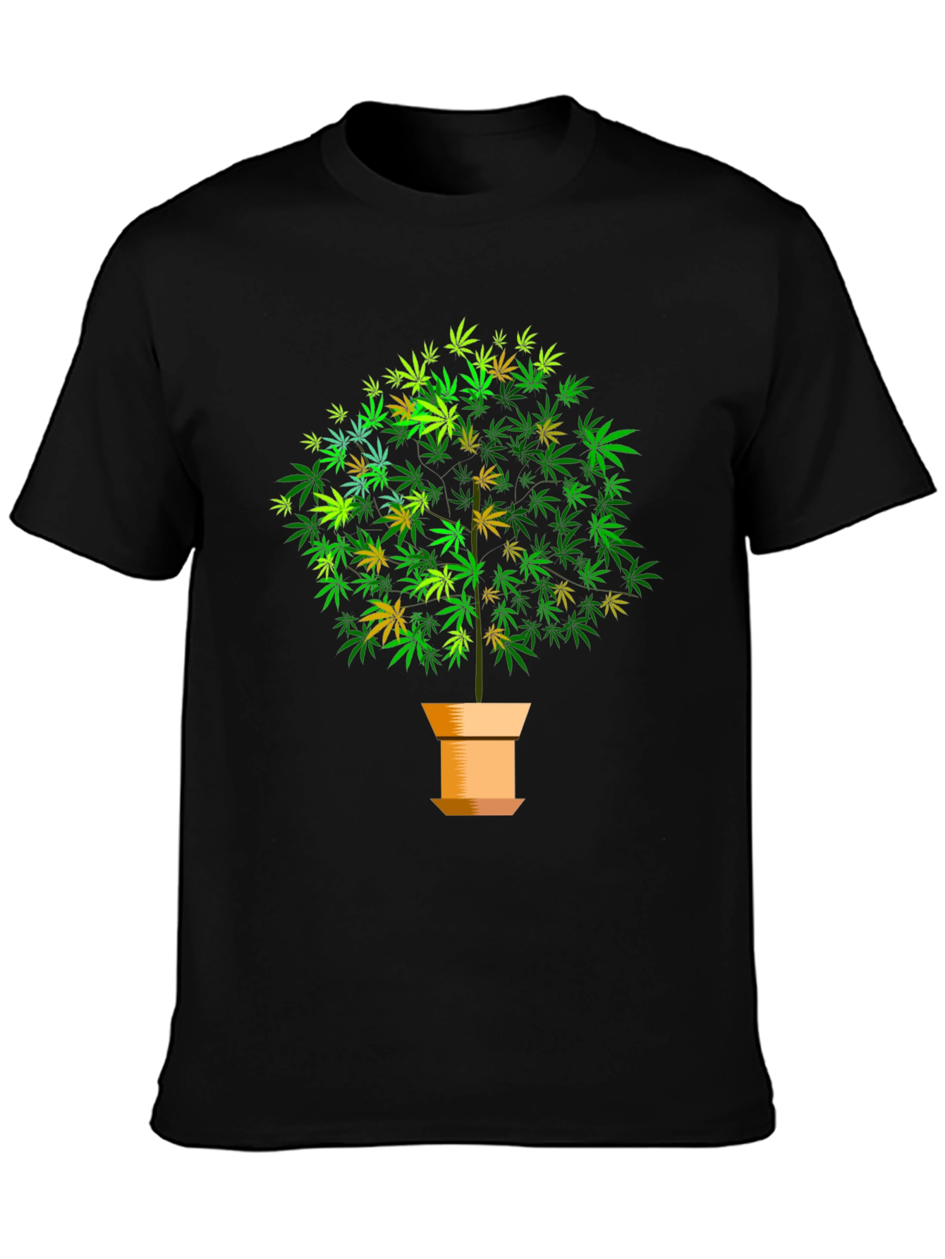 Marijuana Tree Graphic Black T-Shirt