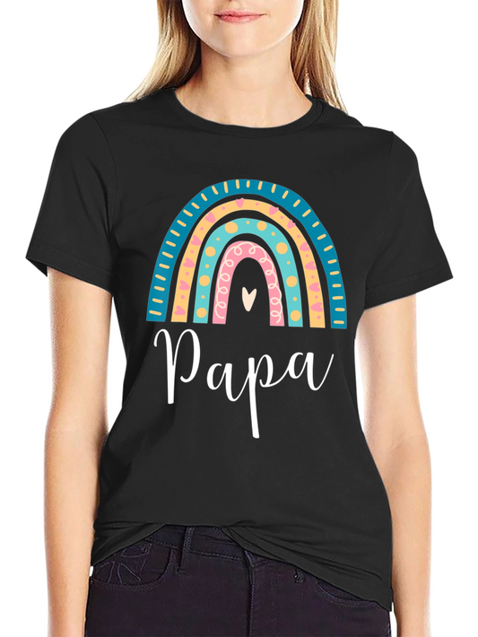 Papa Rainbow Graphic Tee - Fathers Day Gift